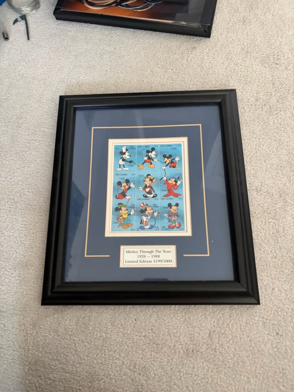Disney Mickey Through The Years 1928-1988 Limited Edition Stamp Sheet 3199/5000